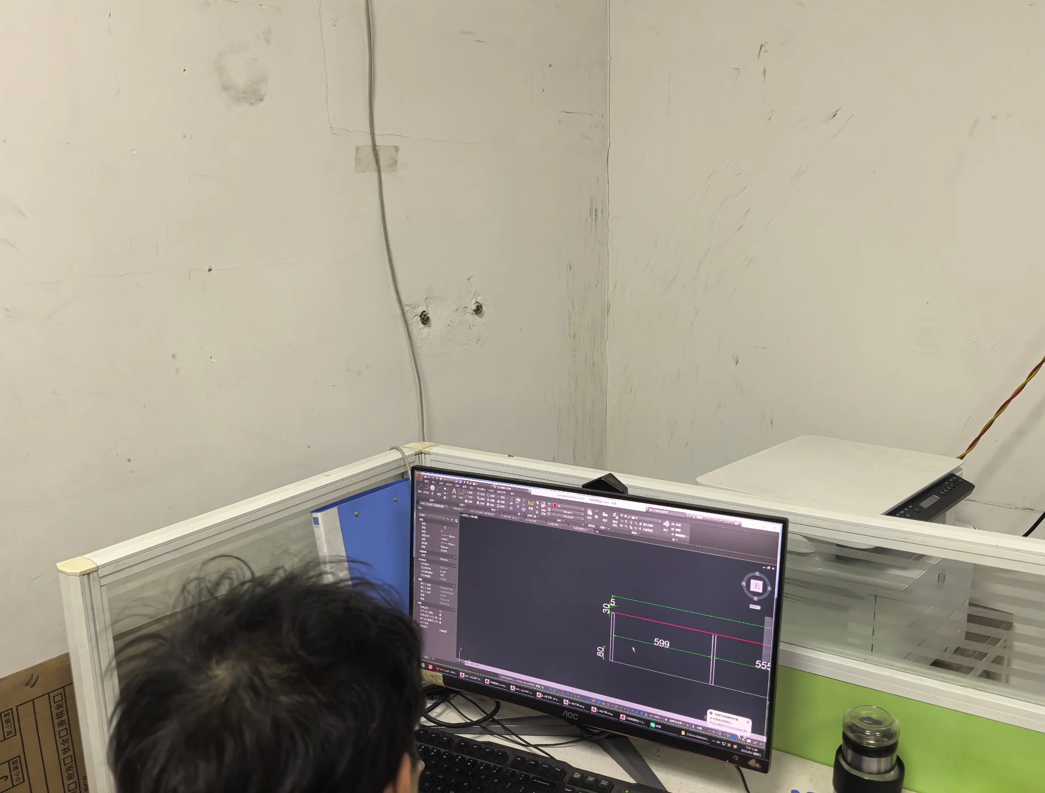 Designer preparing CAD dimension breakdowns