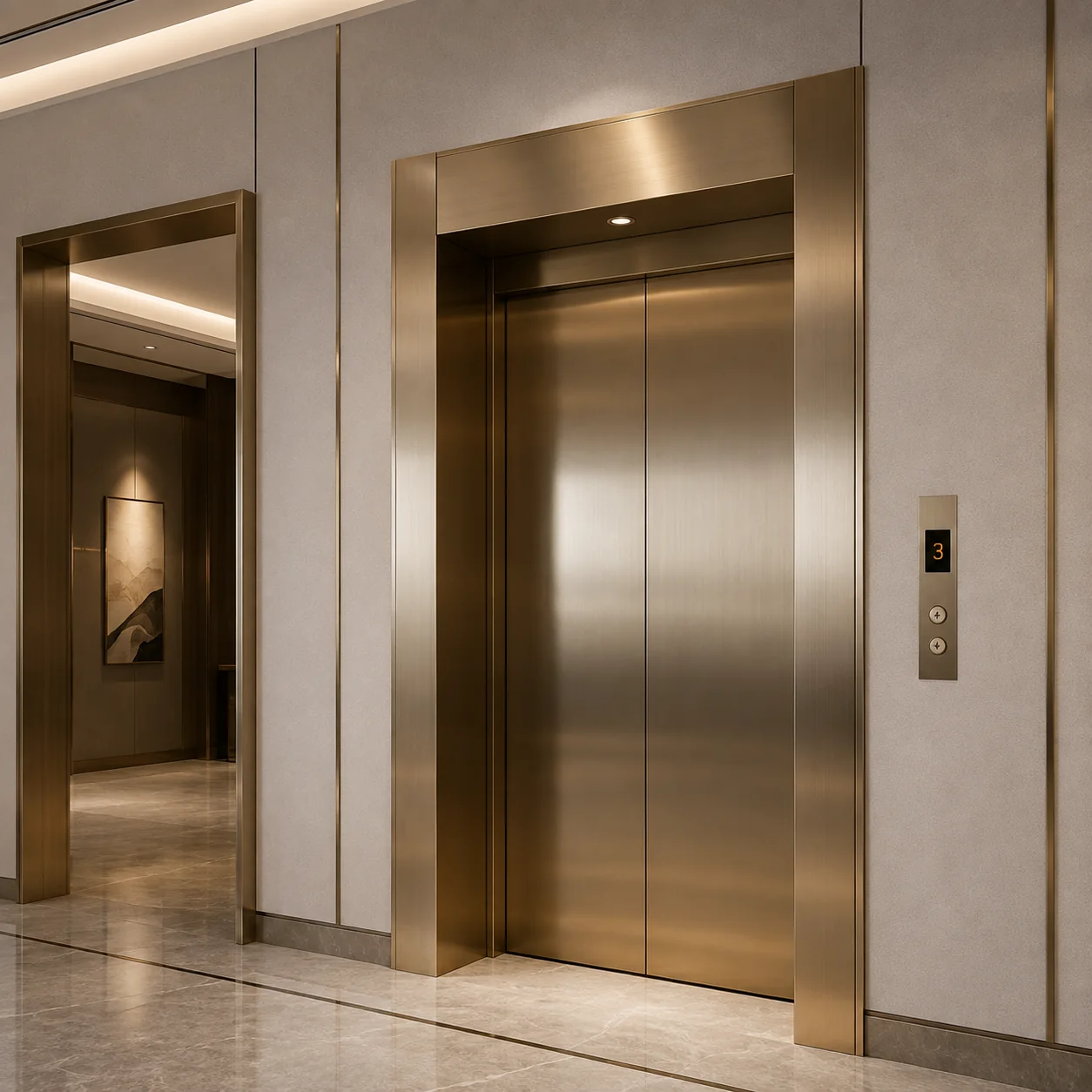 Stainless Steel Door Surrounds & Elevator Entrance Cladding