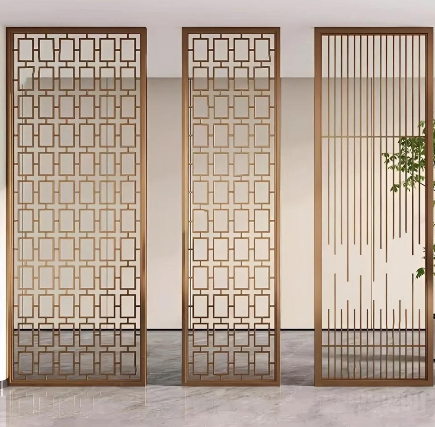 Carved aluminium decorative screen reference 7