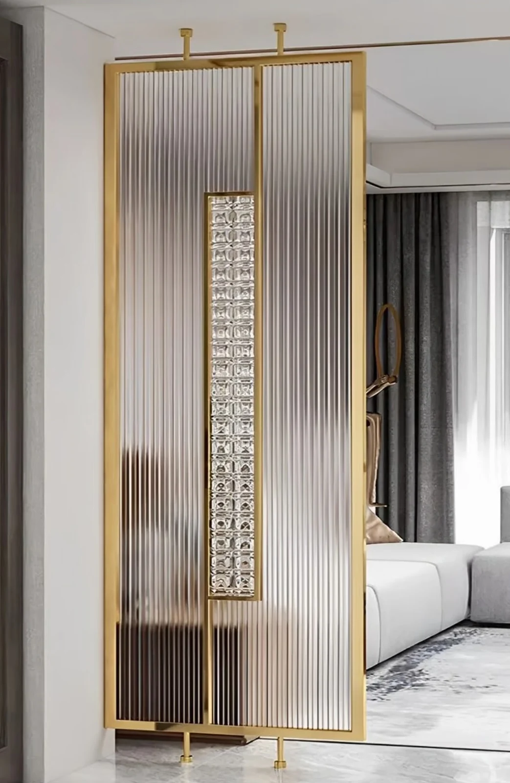Glass and stainless steel decorative screen reference 9