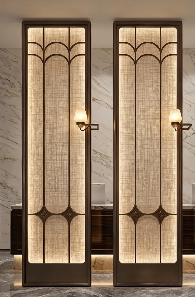 Glass and stainless steel decorative screen reference 11